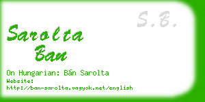 sarolta ban business card